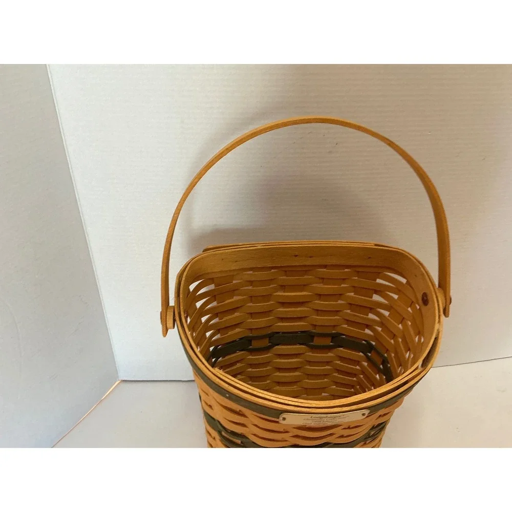 Longaberger Vintage 1998 Christmas Collection Glad Tidings Basket Green Trim
